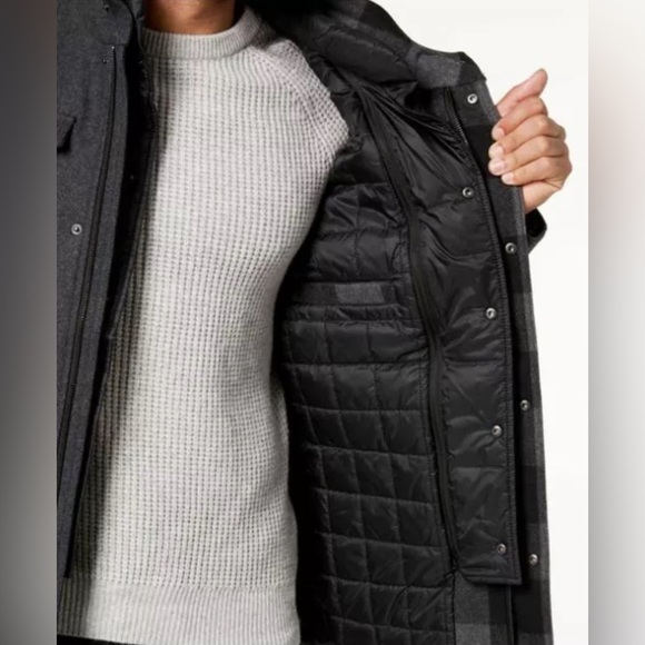 Men’s Guess Jacket Military Plaid Lined size XL Charcoal Gray like new 119RB221 - Picture 4 of 12